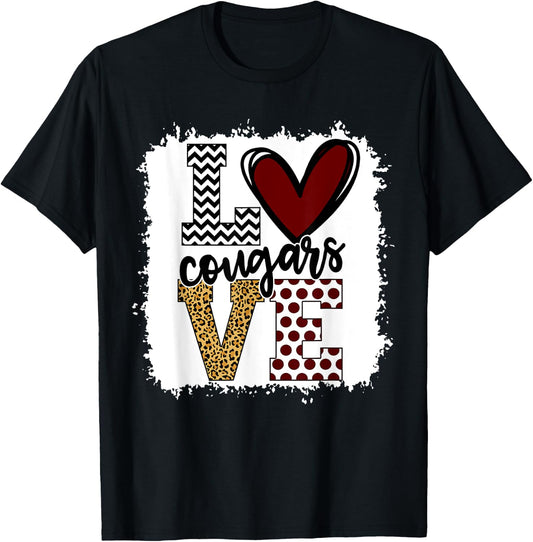 Cougars Mascot Love - School Spirit Fantastic Gifts T-Shirt - T-Shirt | Black