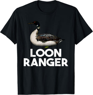 Loon Ranger Funny Common Loon Bird Watching T-Shirt - T-Shirt | Black