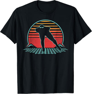 Speed Skating Retro Vintage 80s Style Skater Gift T-Shirt - T-Shirt | Black