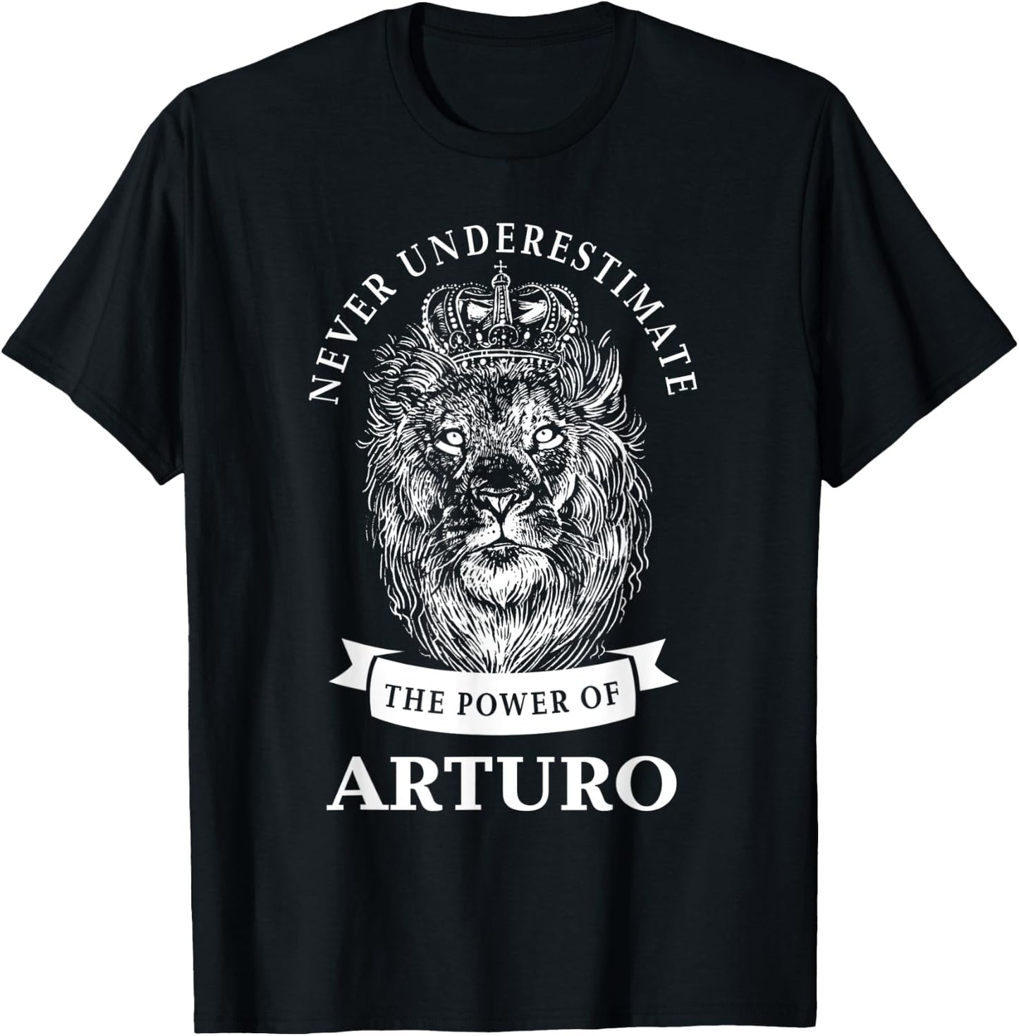 Arturo Gift Name Lion T-Shirt - T-Shirt | Black