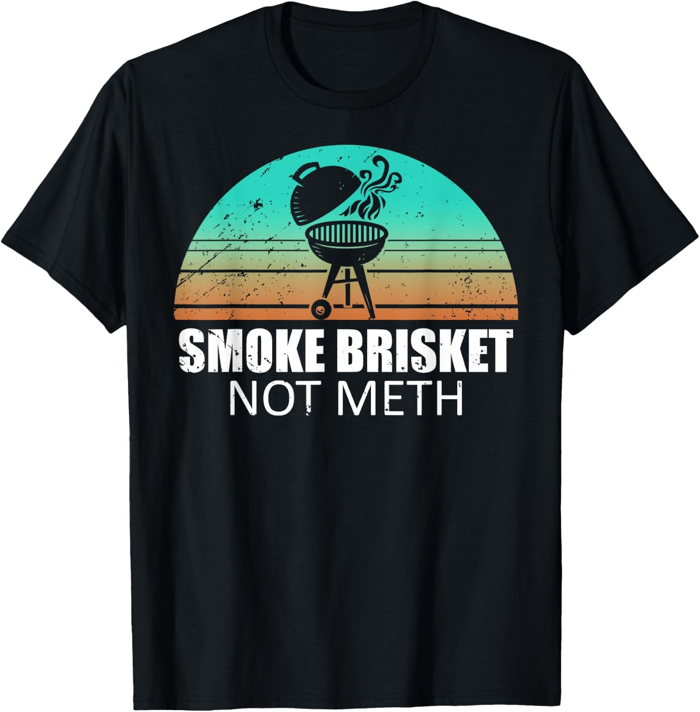 Smoke Brisket Not Mesh Shirt Crack Grilling Smoking Father T-Shirt - T-Shirt | Black