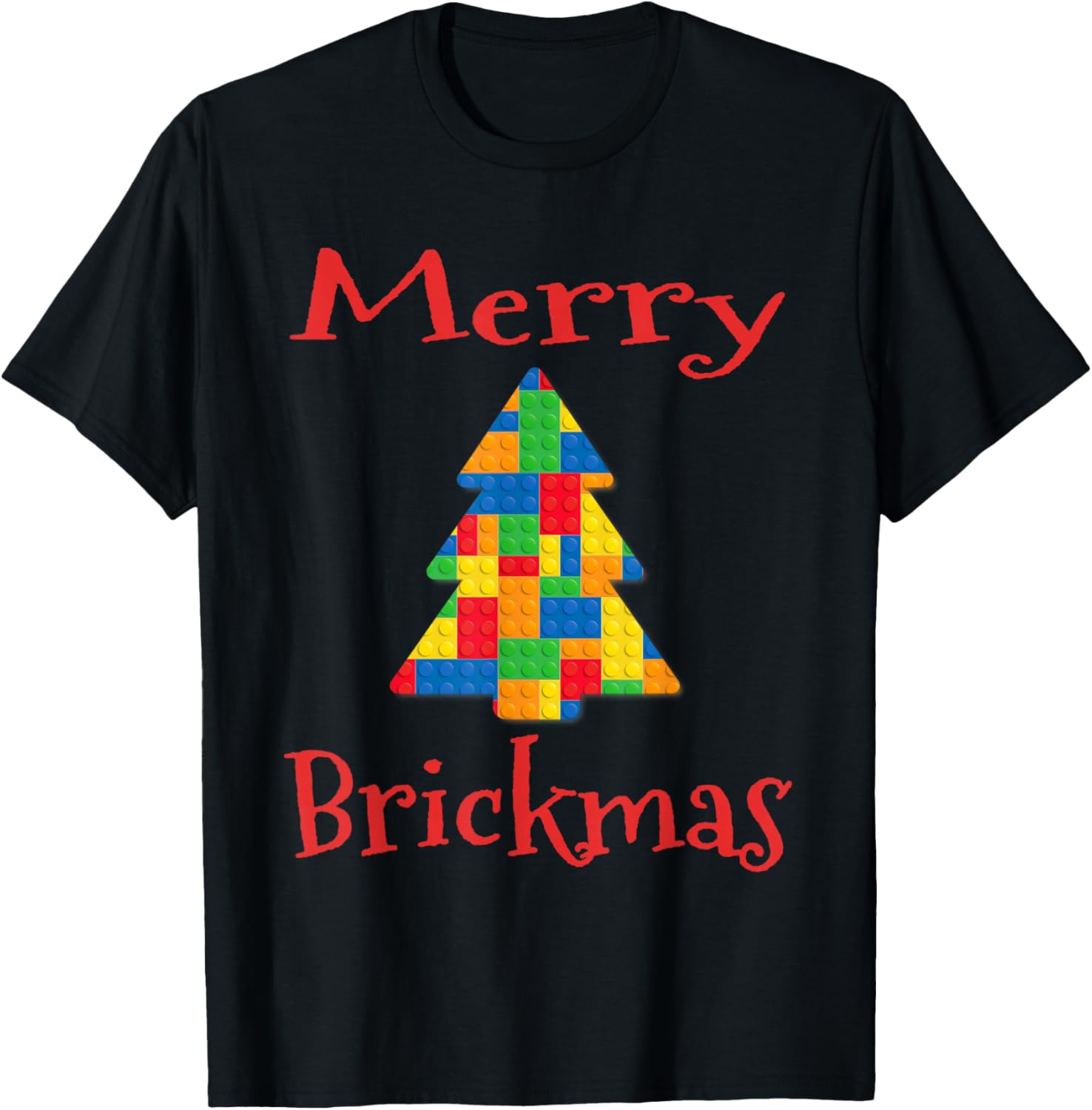 Christmas Tree Toy Block Set Style Funny Xmas Holiday Pun T-Shirt - T-Shirt | Black