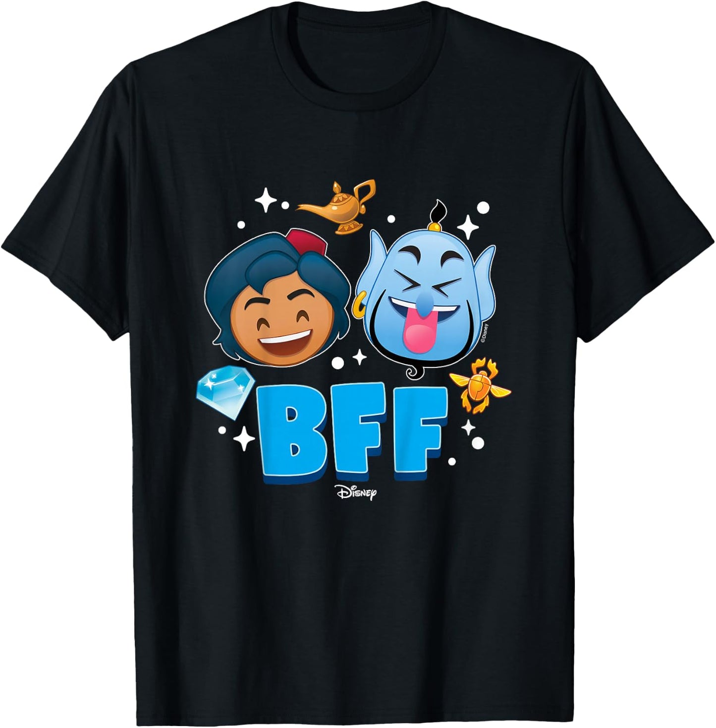 Kids Disney Emoji - Aladdin And Genie BFF T-Shirt - T-Shirt | Black