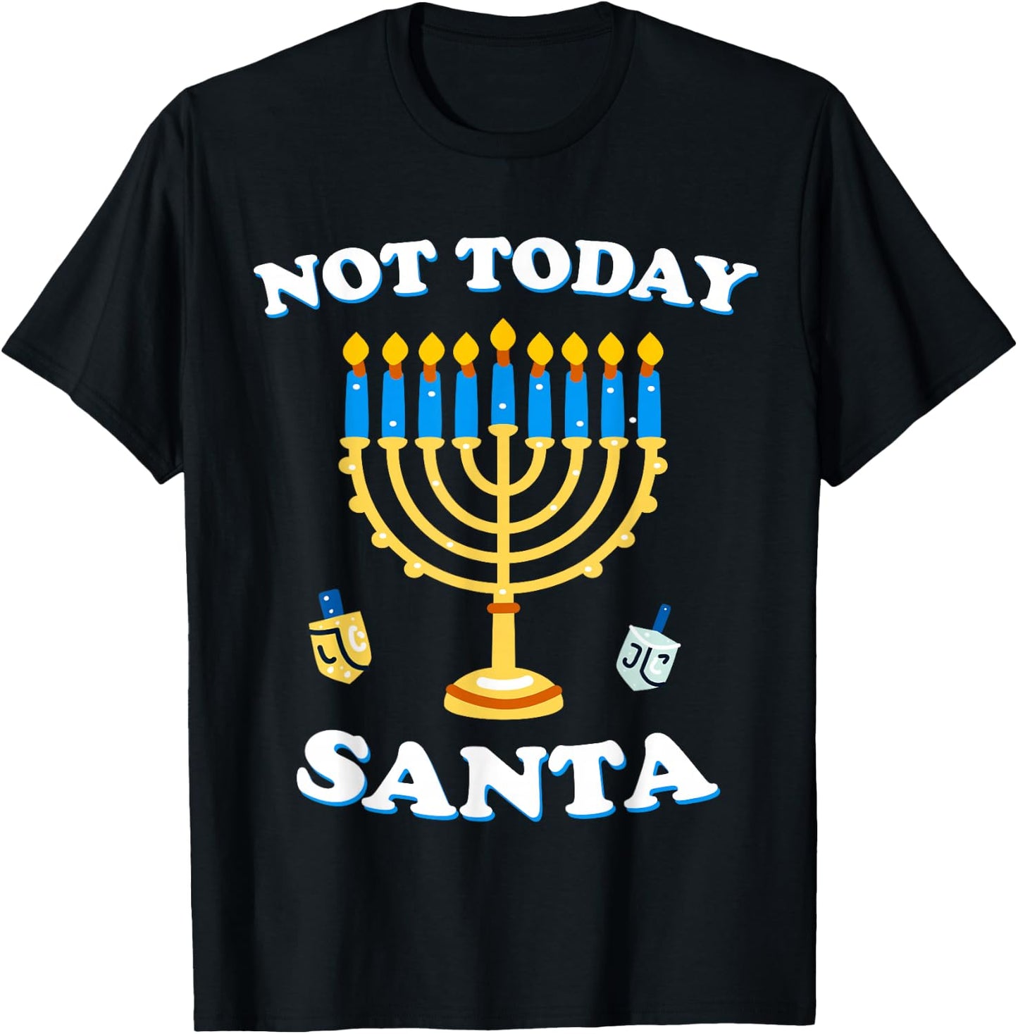 Funny Hanukkah Not Today Santa Jewish Chanukah Chrismukkah T-Shirt - T-Shirt | Black
