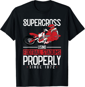 Supercross Using Football Stadiums Motocross Dirt Biking T-Shirt - T-Shirt | Black