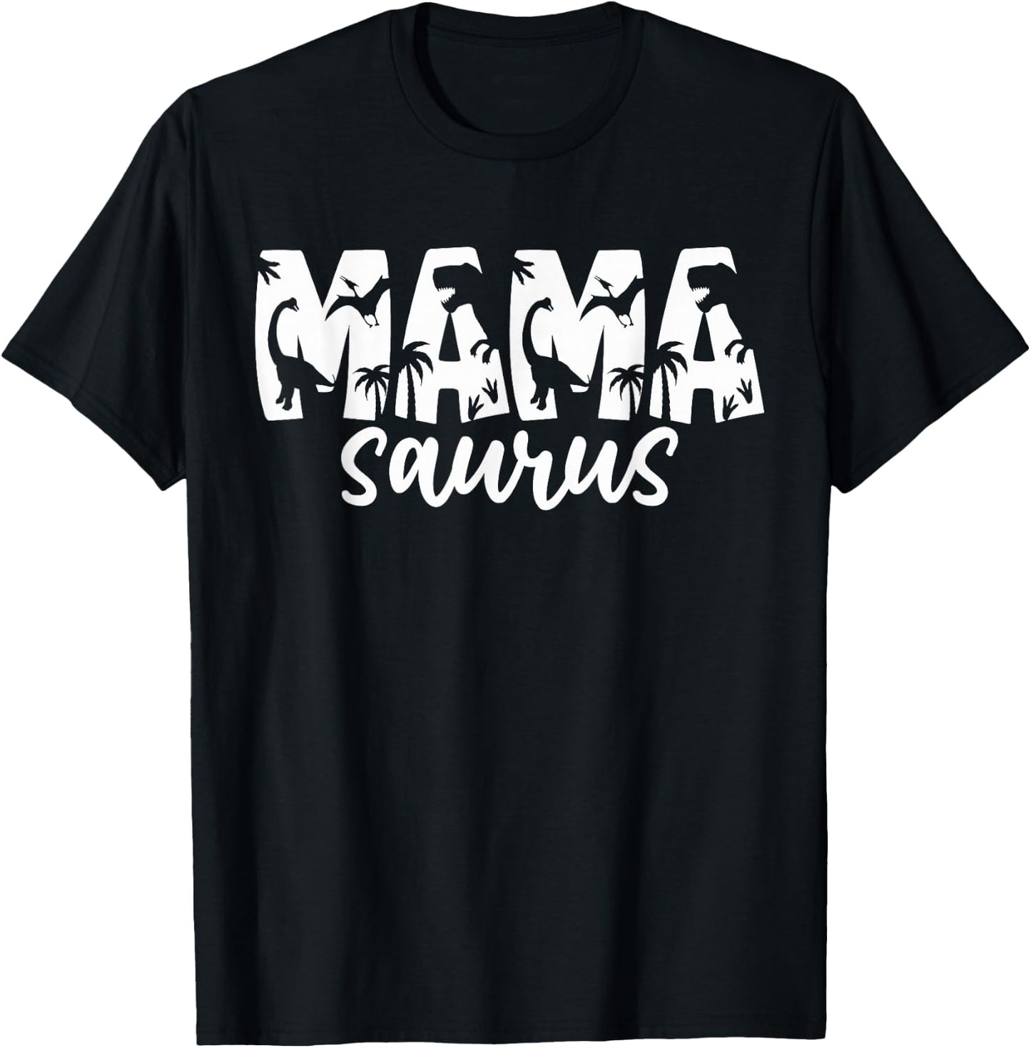 Mamasaurus T Rex Dinosaur Mama Saurus Family Matching Women T-Shirt - T-Shirt | Black