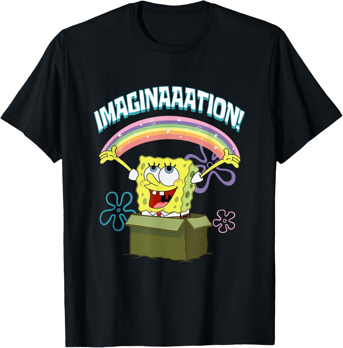 Mademark x SpongeBob SquarePants - SpongeBob SquarePants Imaginaaation Box Funny T-Shirt - T-Shirt | Black
