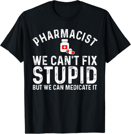 Funny Pharmacy Design For Pharmacist Men Women Pharmacy Tech T-Shirt - T-Shirt | Black
