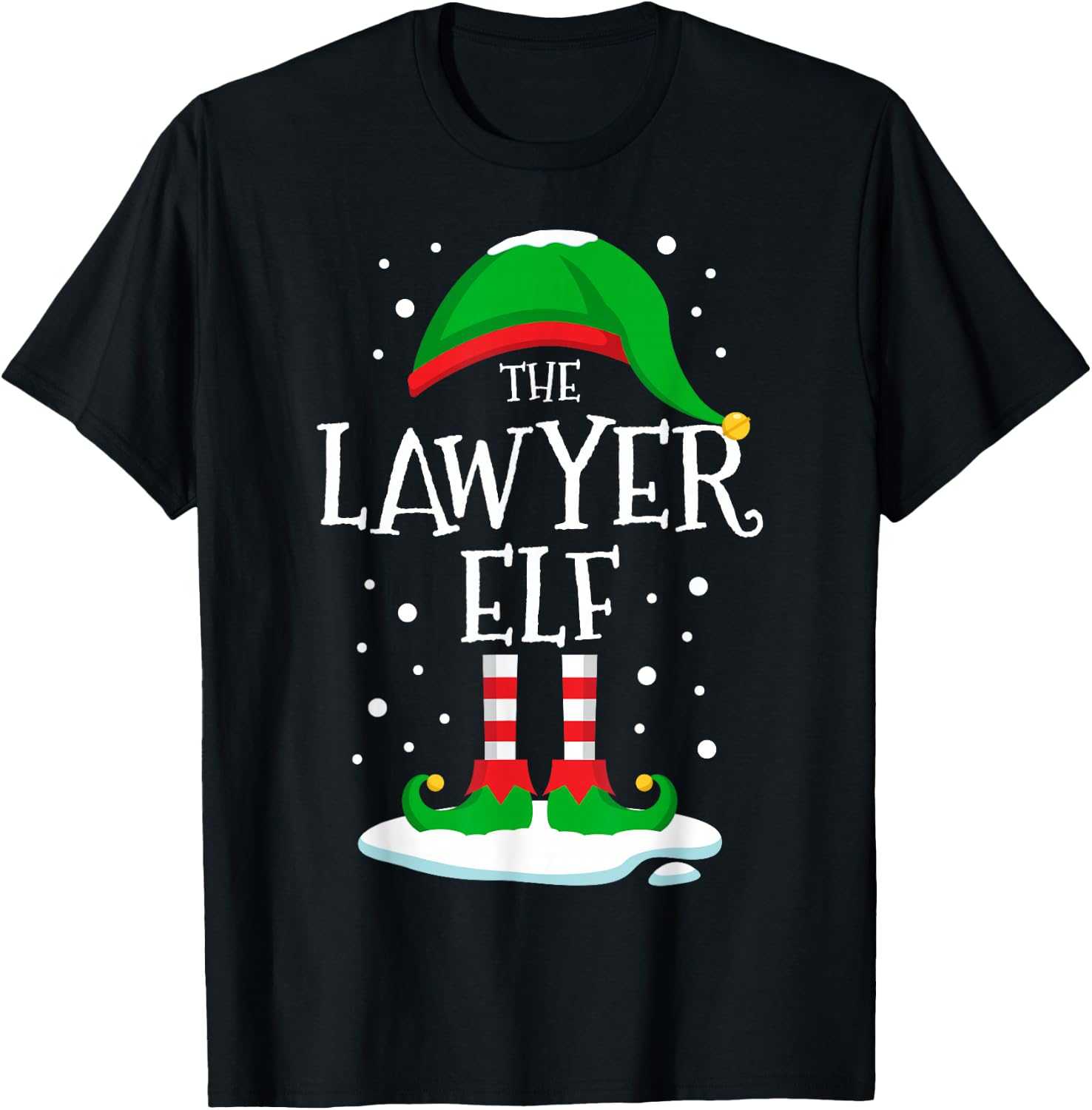 The Lawyer Elf Christmas Family Matching Xmas Group Funny T-Shirt - T-Shirt | Black