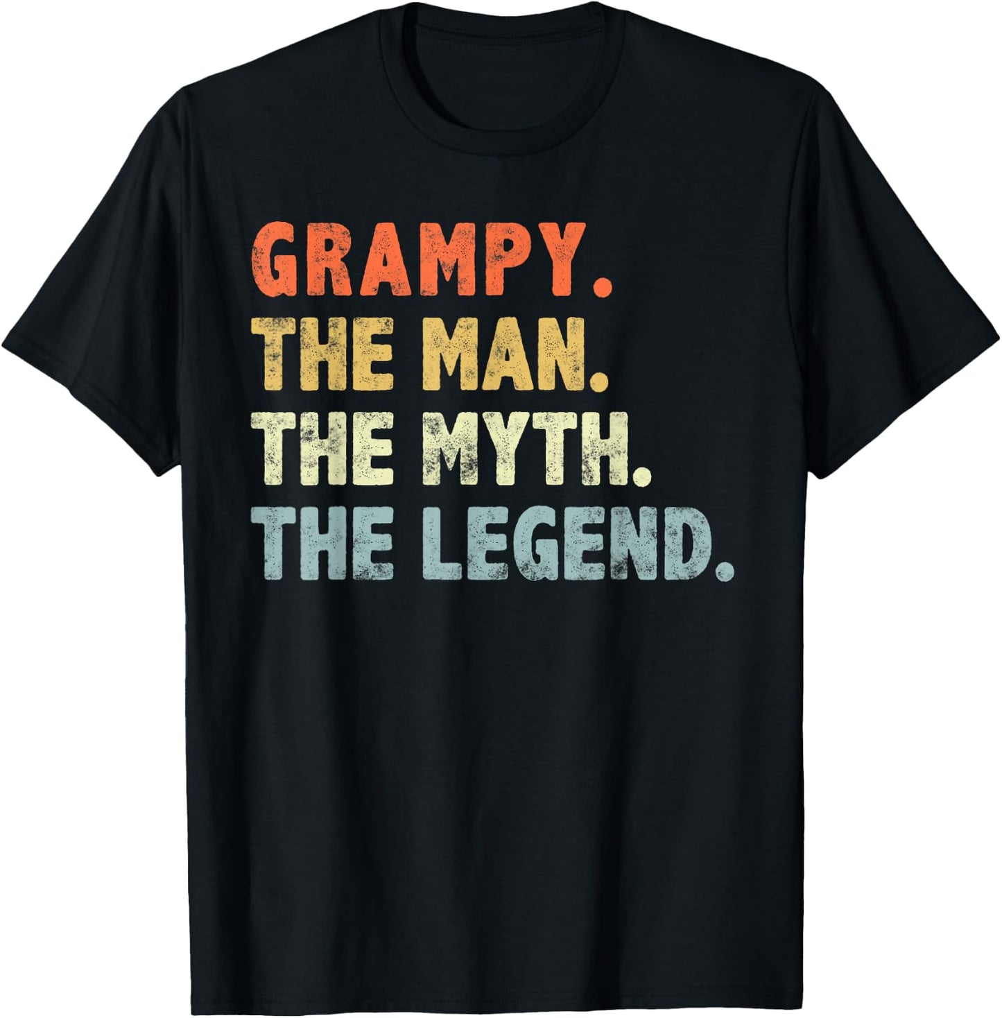 Grampy The Man Myth Legend funny Fathers For Grandpa Grampy T-Shirt - T-Shirt | Black