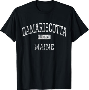 Damariscotta Maine ME Vintage T-Shirt - T-Shirt | Black
