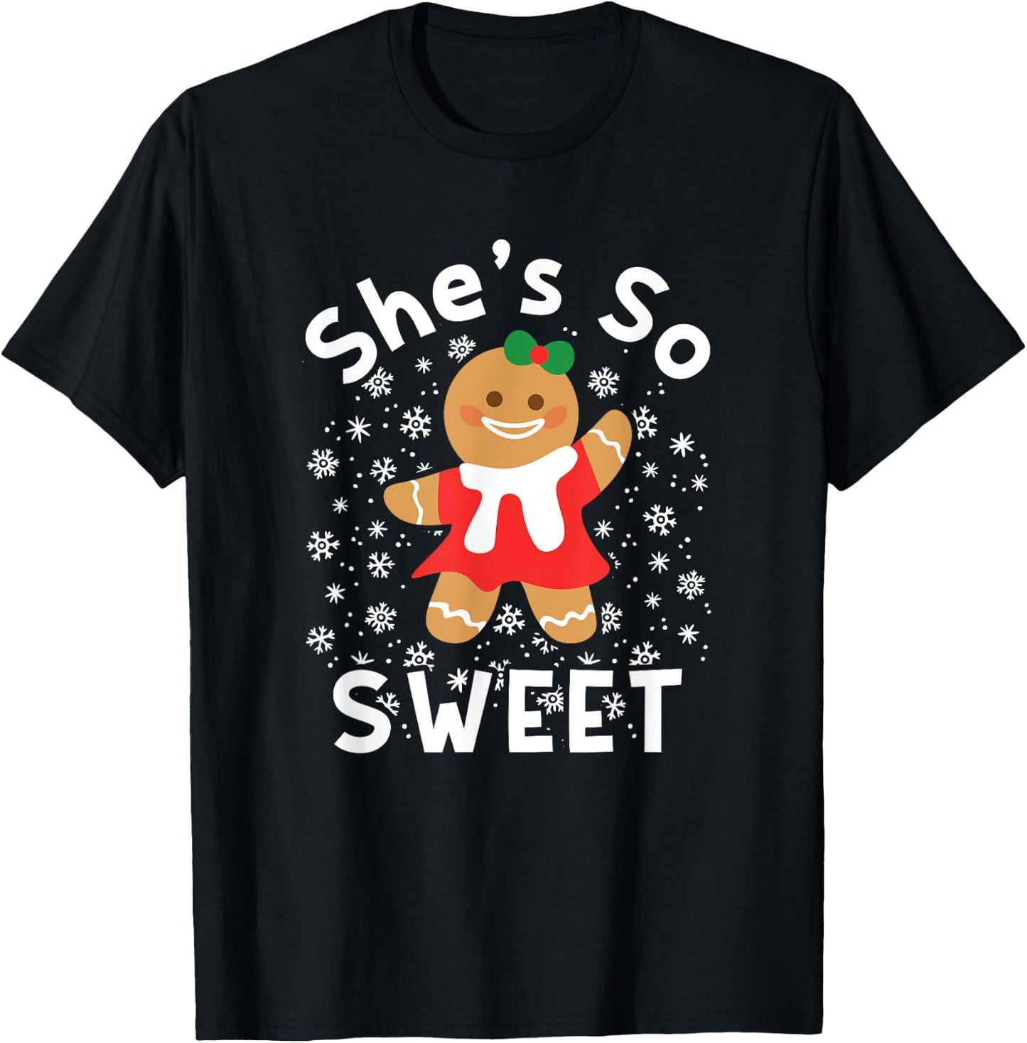 Gingerbread Man Woman Couples Christmas Holiday Matching T-Shirt - T-Shirt | Black