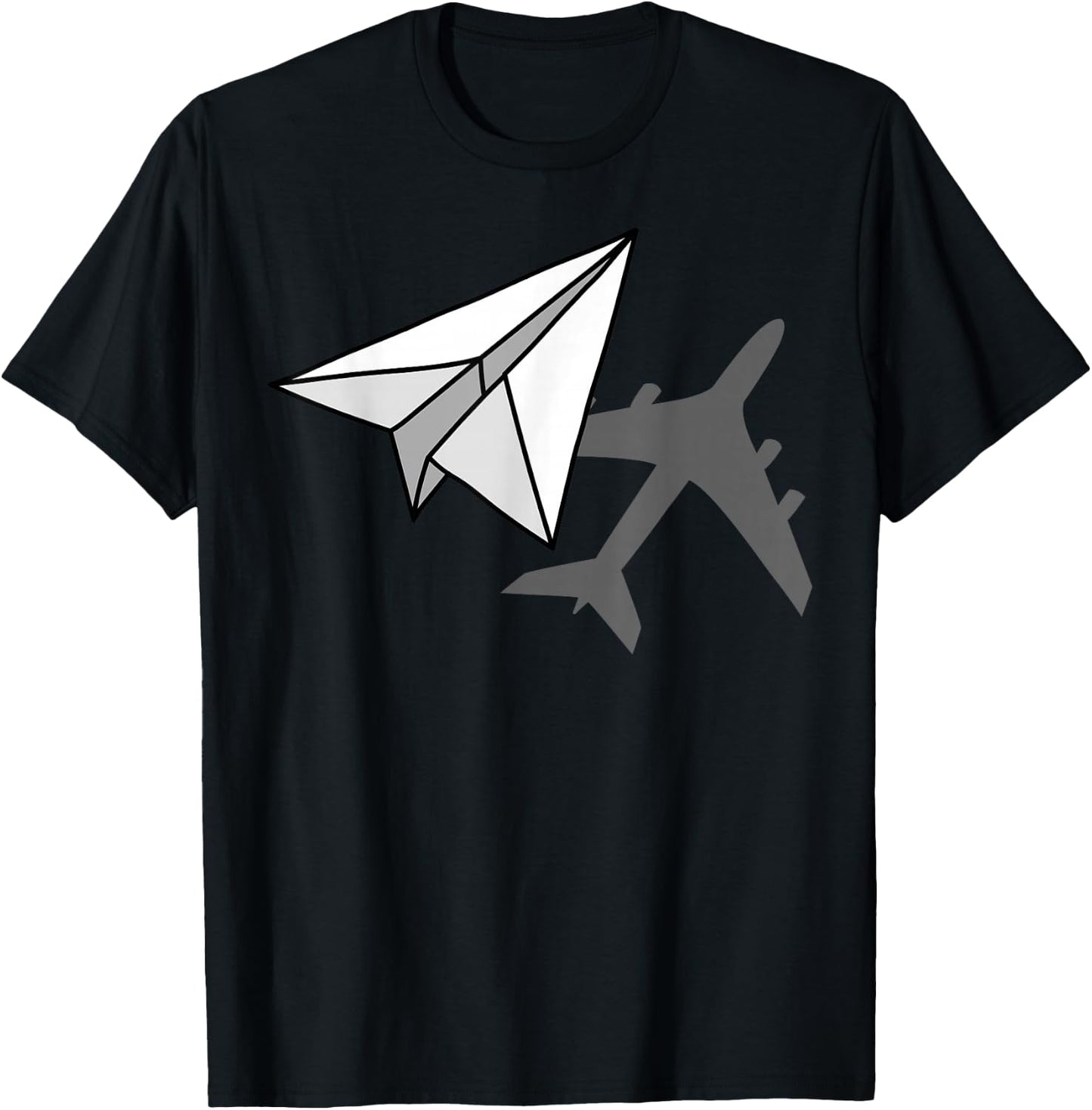 Pilot Paper Airplane Aviator Airman Airwoman Flying Plane T-Shirt - T-Shirt | Black