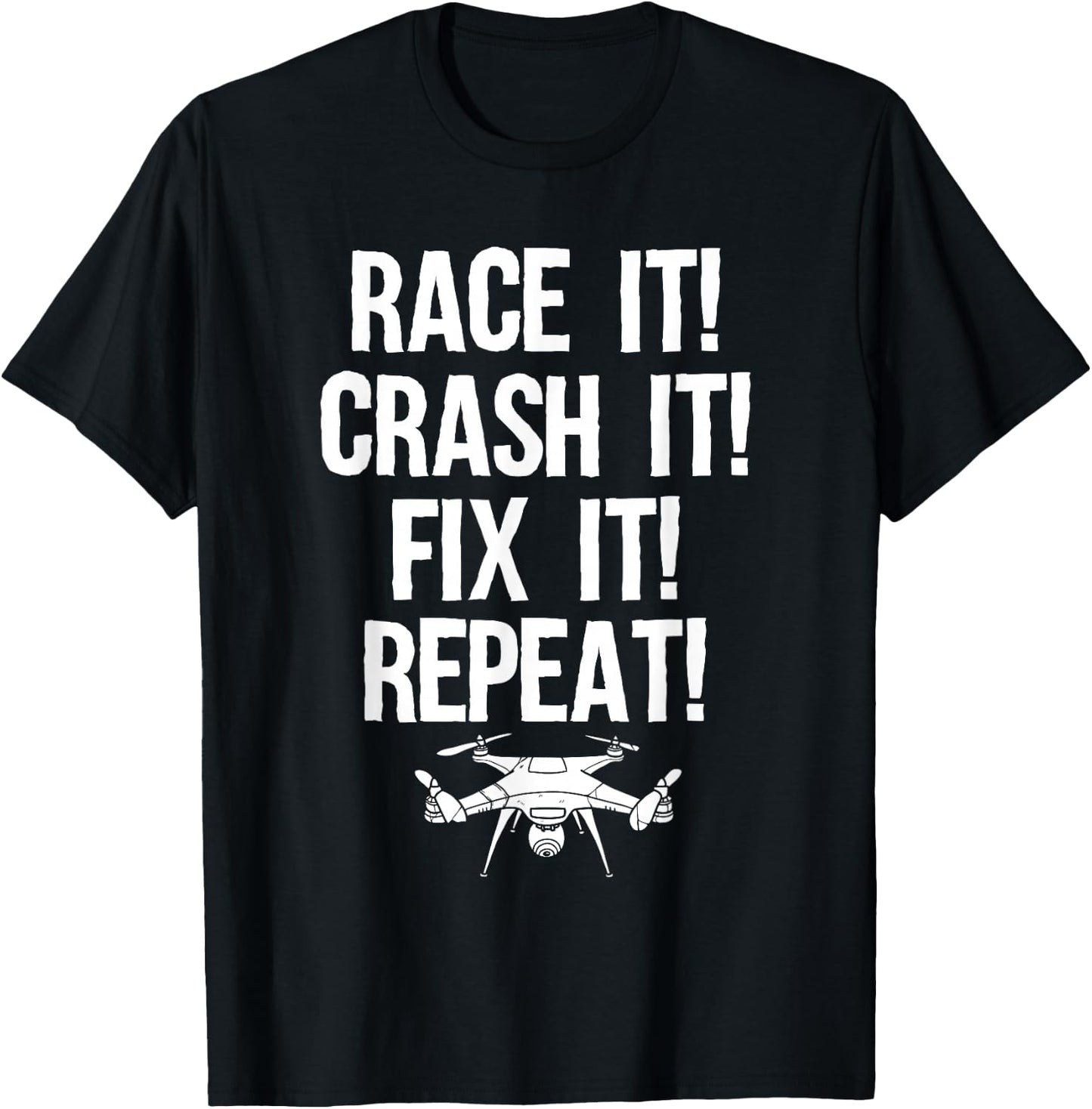 Funny Drone Art Women Boys Drone Racing Drone Pilot T-Shirt - T-Shirt | Black