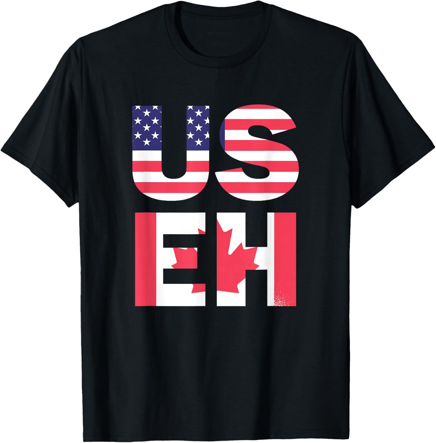 US EH American Canadian Funny Meme Quote T-Shirt - T-Shirt | Black