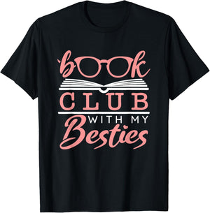 Book Club with My Besties Bookclub Book Club T-Shirt - T-Shirt | Black