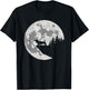 Basset Hound Apparel And Moon Funny Halloween Apparel T-Shirt - T-Shirt | Black