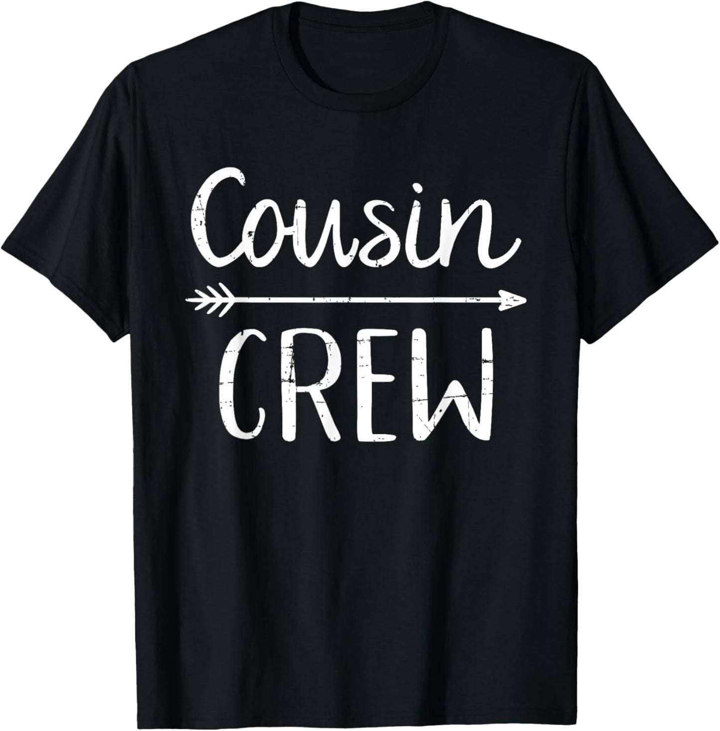 Black Cousin Crew : Classic Fit, , Short Sleeve, Letter Print - Adult Polyester/Cotton T-Shirt - T-Shirt | Black