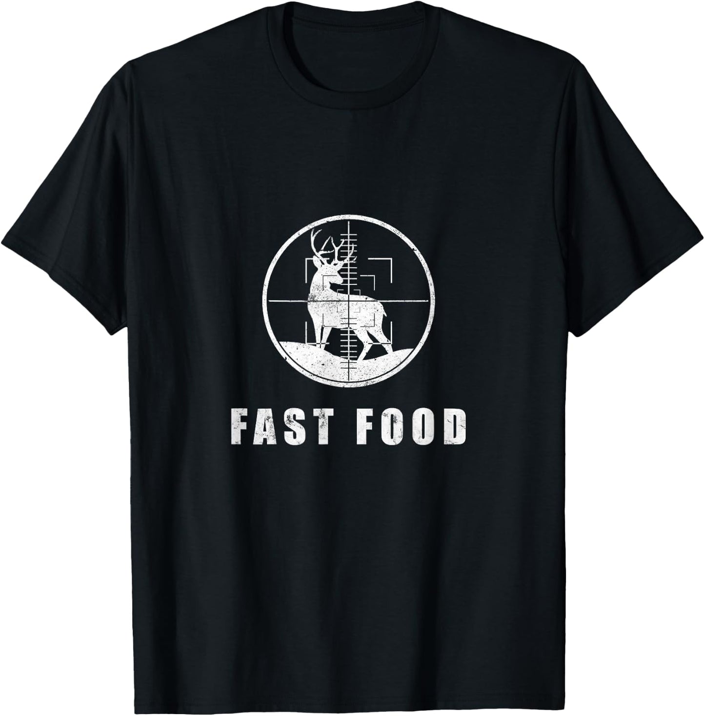 Deer Hunting Funny Hunter Fast Food Season Fast Food Hunter T-Shirt - T-Shirt | Black