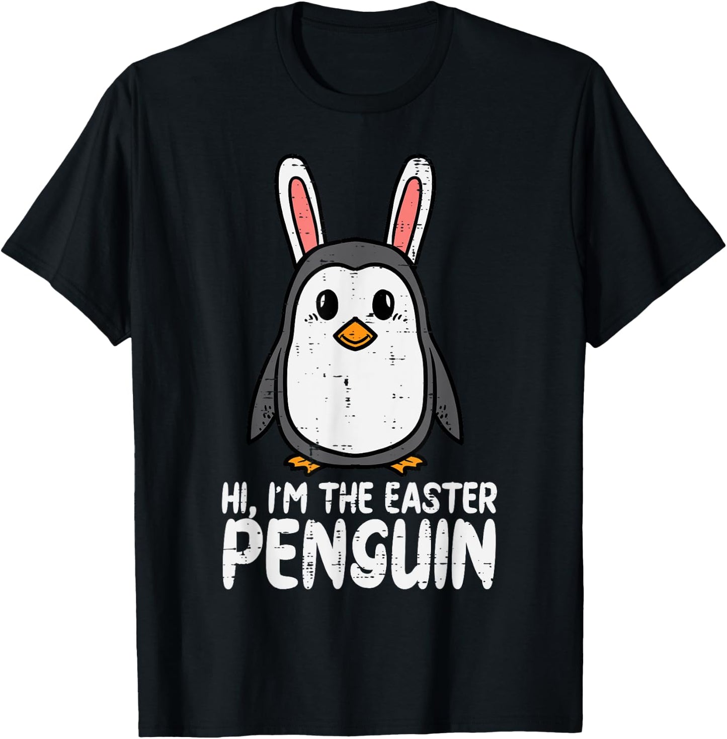 Im The Easter Penguin Cute Bunny Ears Women Boys Girls Kids T-Shirt - T-Shirt | Black