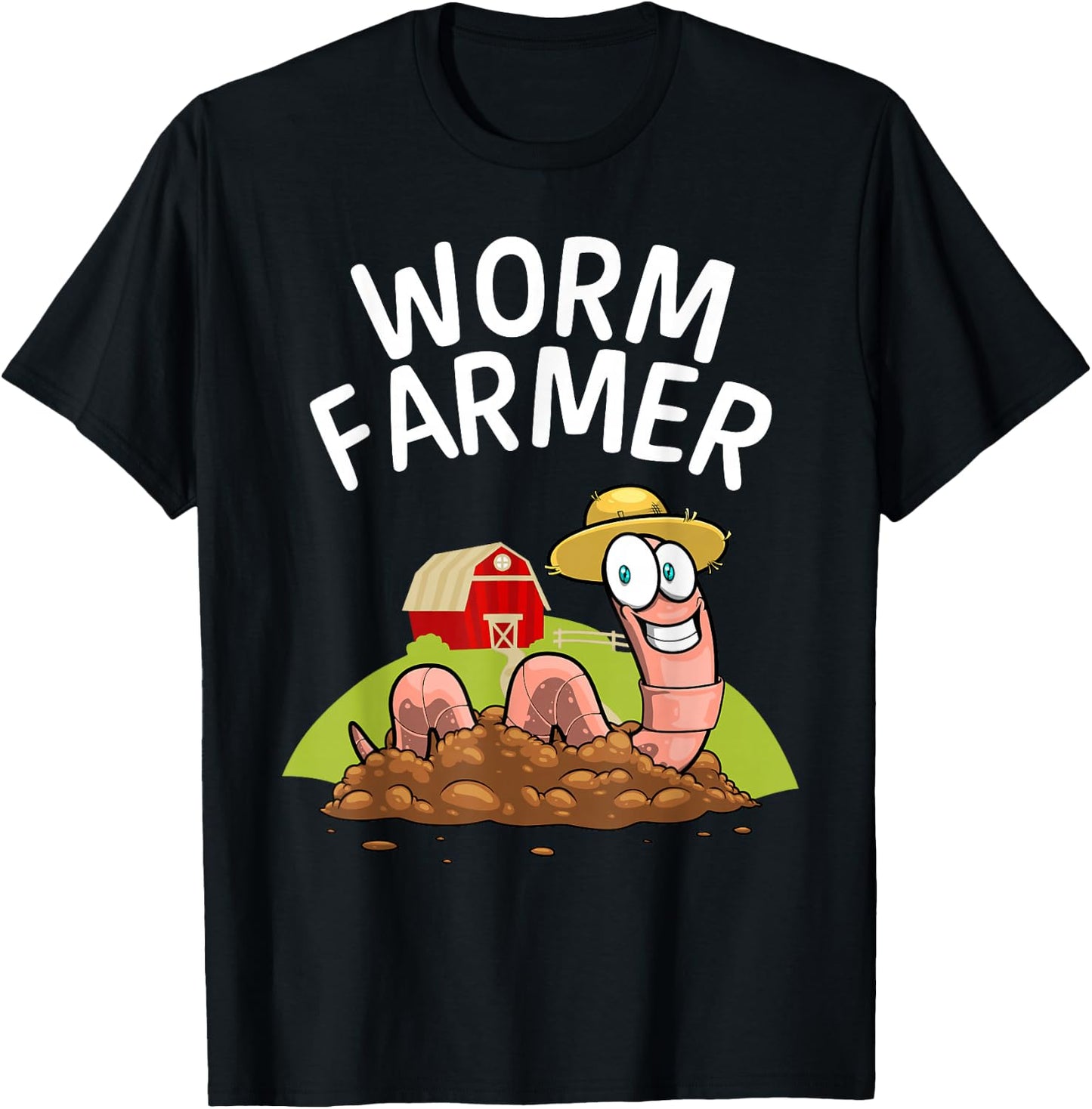 Cool Worm Farmer Women Red Wiggler Worm Composting T-Shirt - T-Shirt | Black