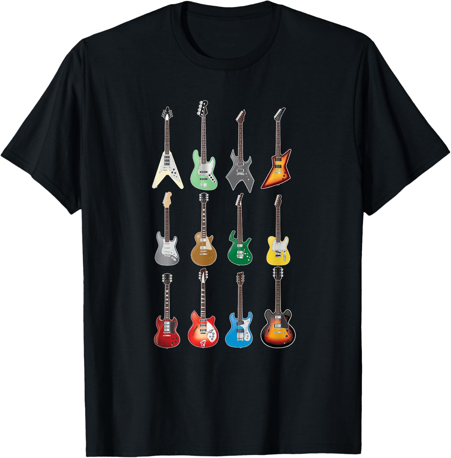 Electric Guitarist - Vintage Guitar Collection 2 T-Shirt - T-Shirt | Black