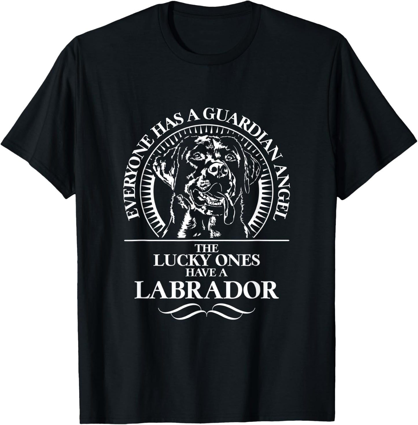 Proud Labrador Guardian Angel dog saying lab mom dog T-Shirt - T-Shirt | Black