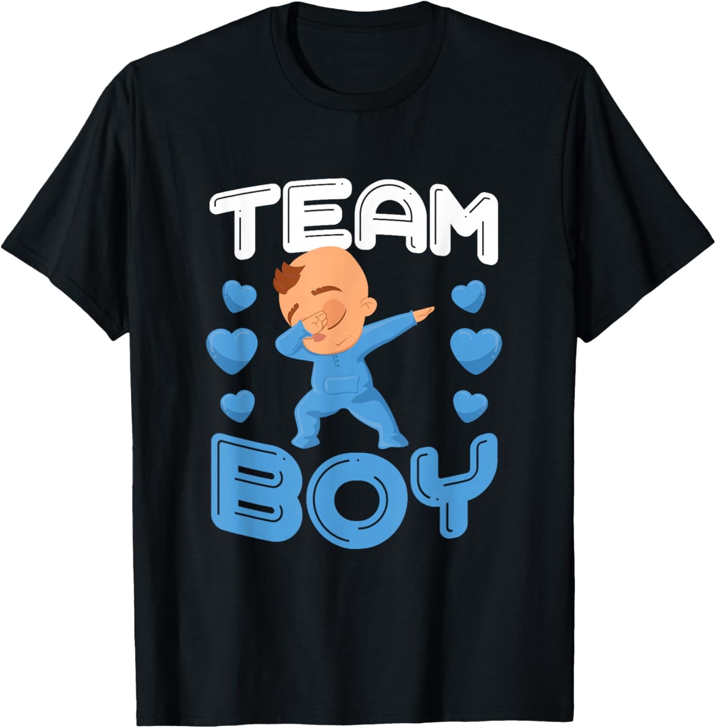 Cool Team Boy Gender Reveal Dabbing White Baby It's A Boy T-Shirt - T-Shirt | Black