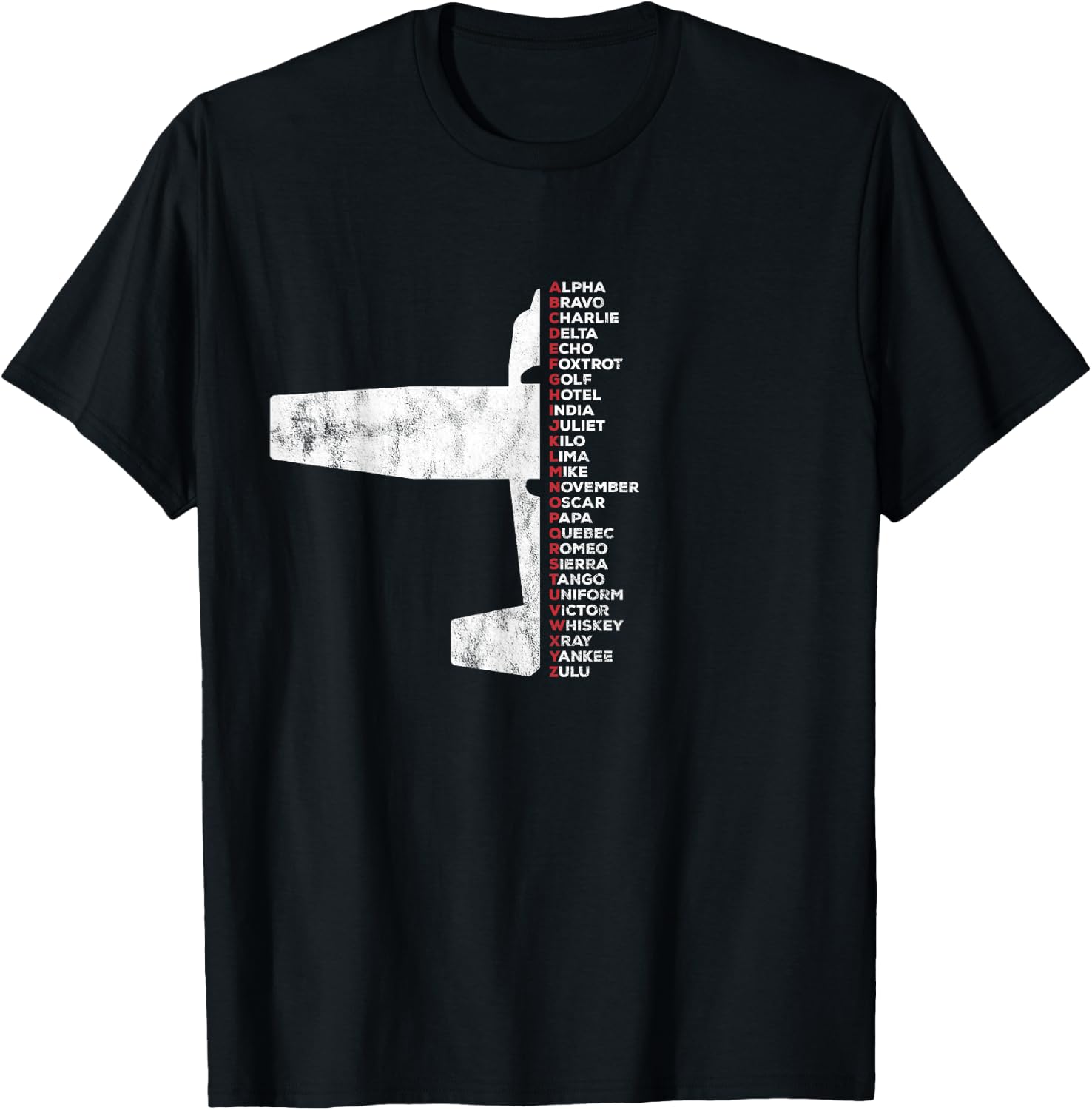 Pilot Phonetic Alphabet C172 Airplane Piper T-Shirt - T-Shirt | Black