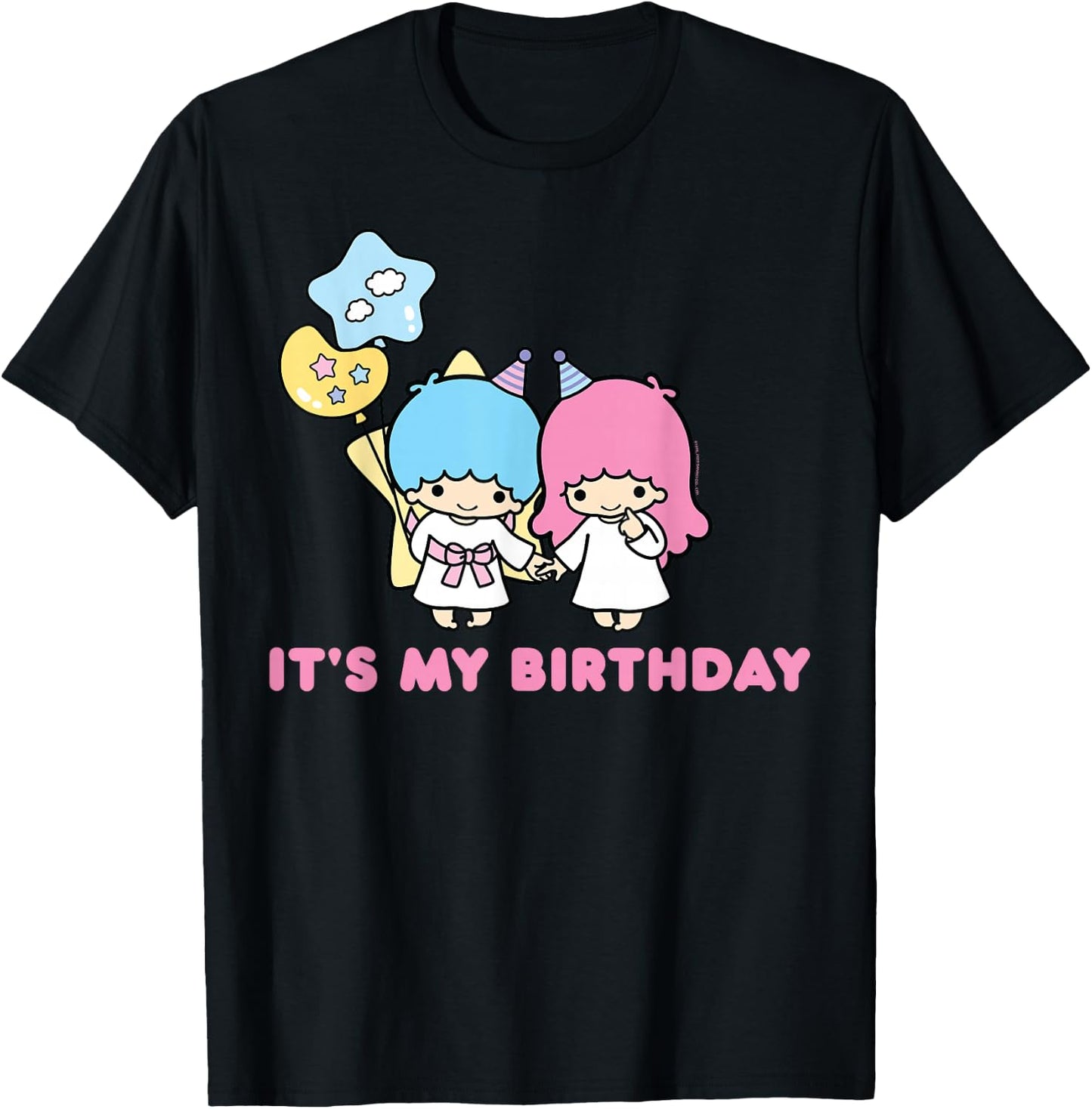 Little Twin Stars Its My Birthday T-Shirt - T-Shirt | Black