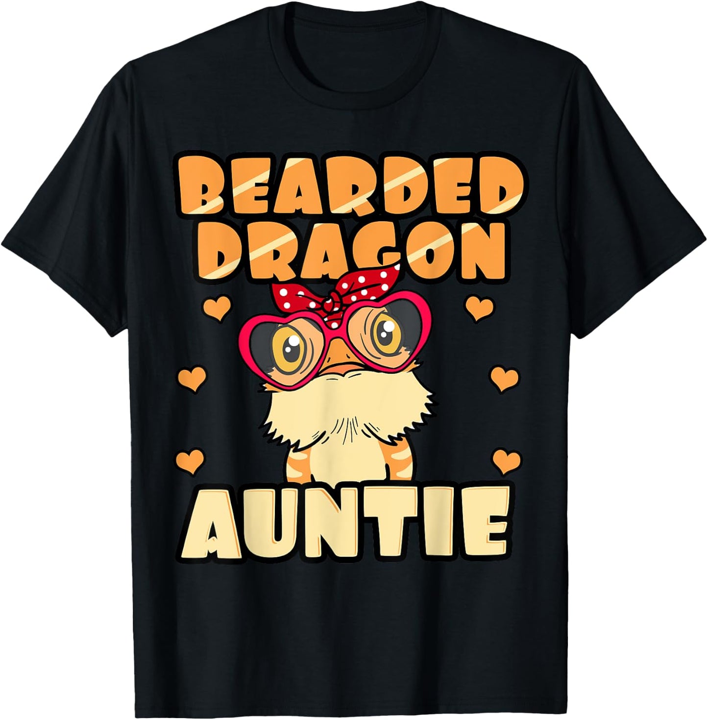 Bearded Dragon Auntie Lover Pogona Pet Lizard Owner Aunt T-Shirt - T-Shirt | Black