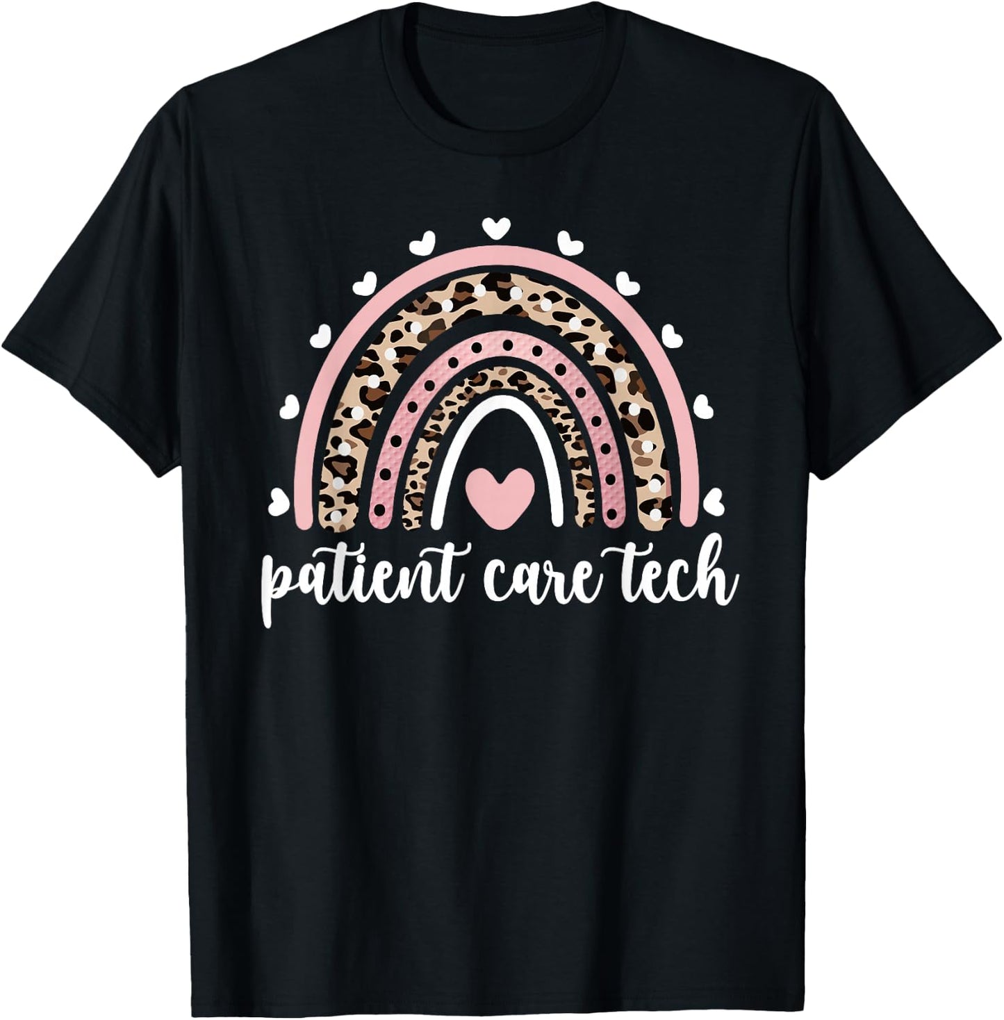 Patient Care Tech Rainbow PCT Appreciation T-Shirt - T-Shirt | Black