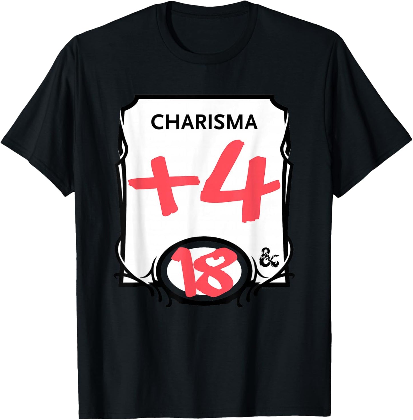 Dungeons & Dragons Charisma + 4 T-Shirt - T-Shirt | Black