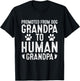 Funny New Grandpa Promoted from Dog Grandpa to Human Grandpa T-Shirt - T-Shirt | Black