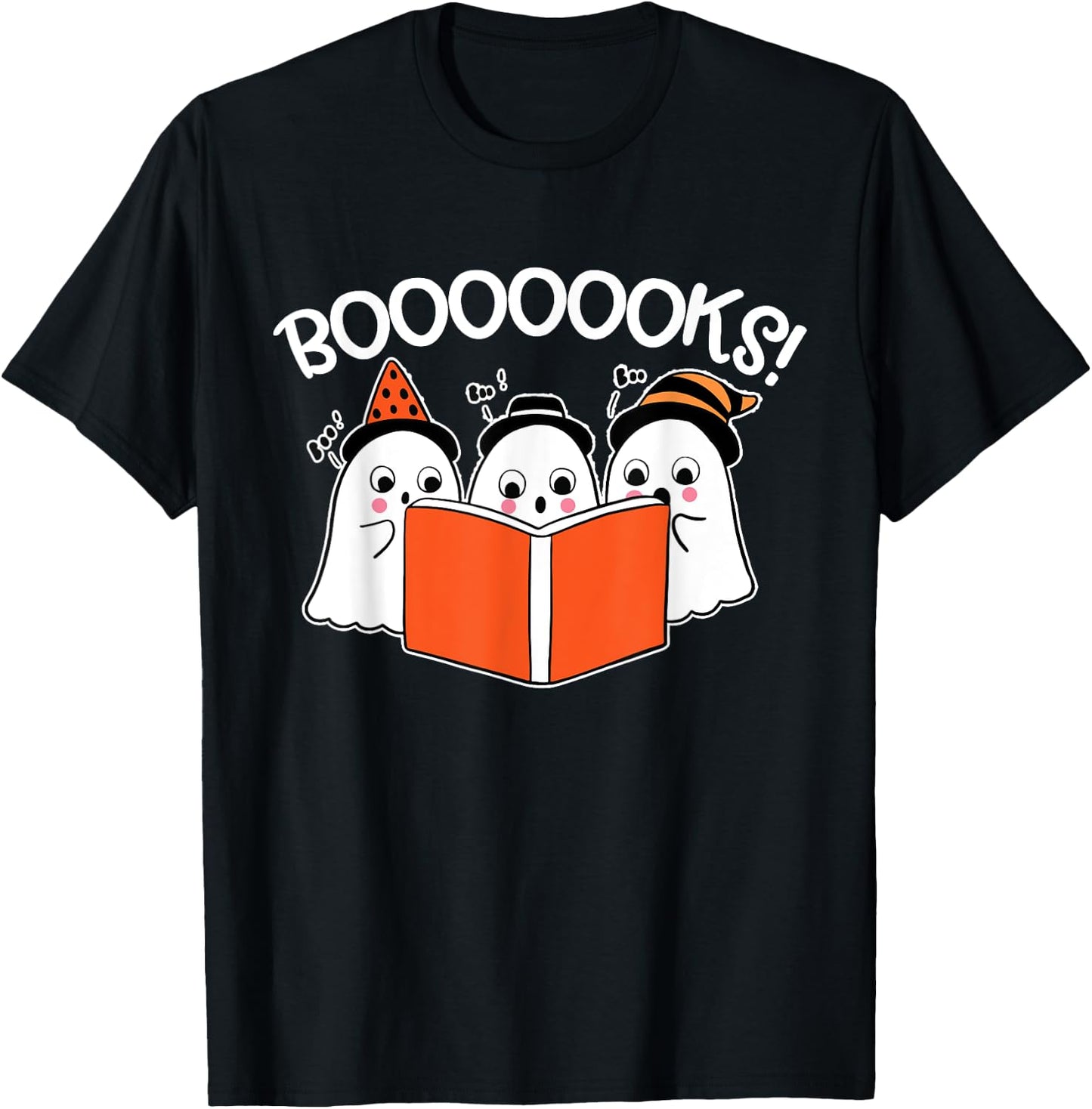 Boooks Lazy DIY Halloween Teacher Funny Ghost Reading Women Kids T-Shirt - T-Shirt | Black