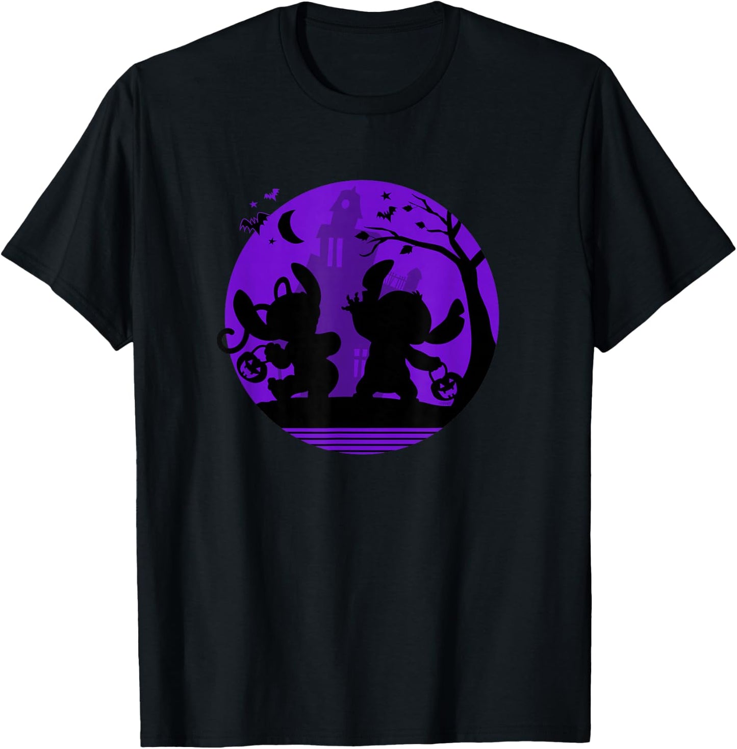 Disney Stitch and Angel Trick or Treat Halloween T-Shirt - T-Shirt | Black