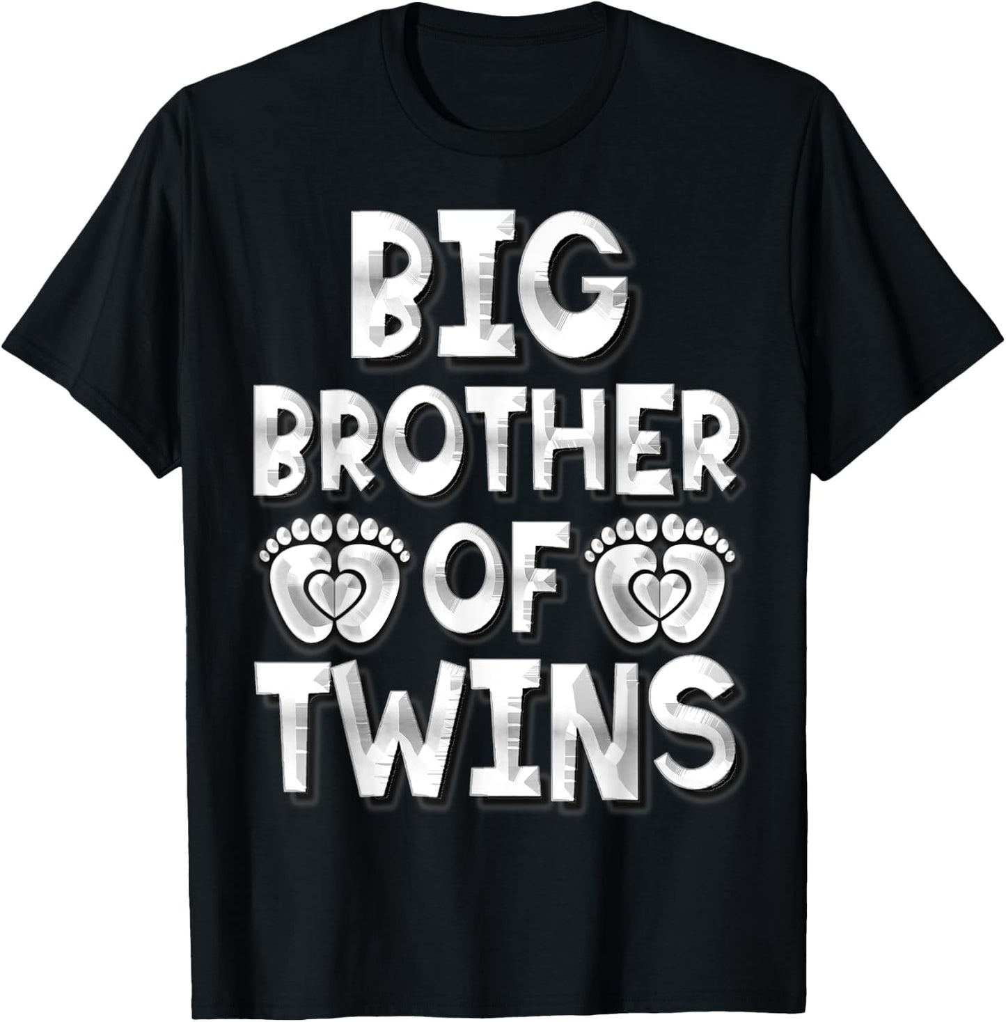 Big Brother Of Twins New Big Brother Sibling Gifts T-Shirt - T-Shirt | Black