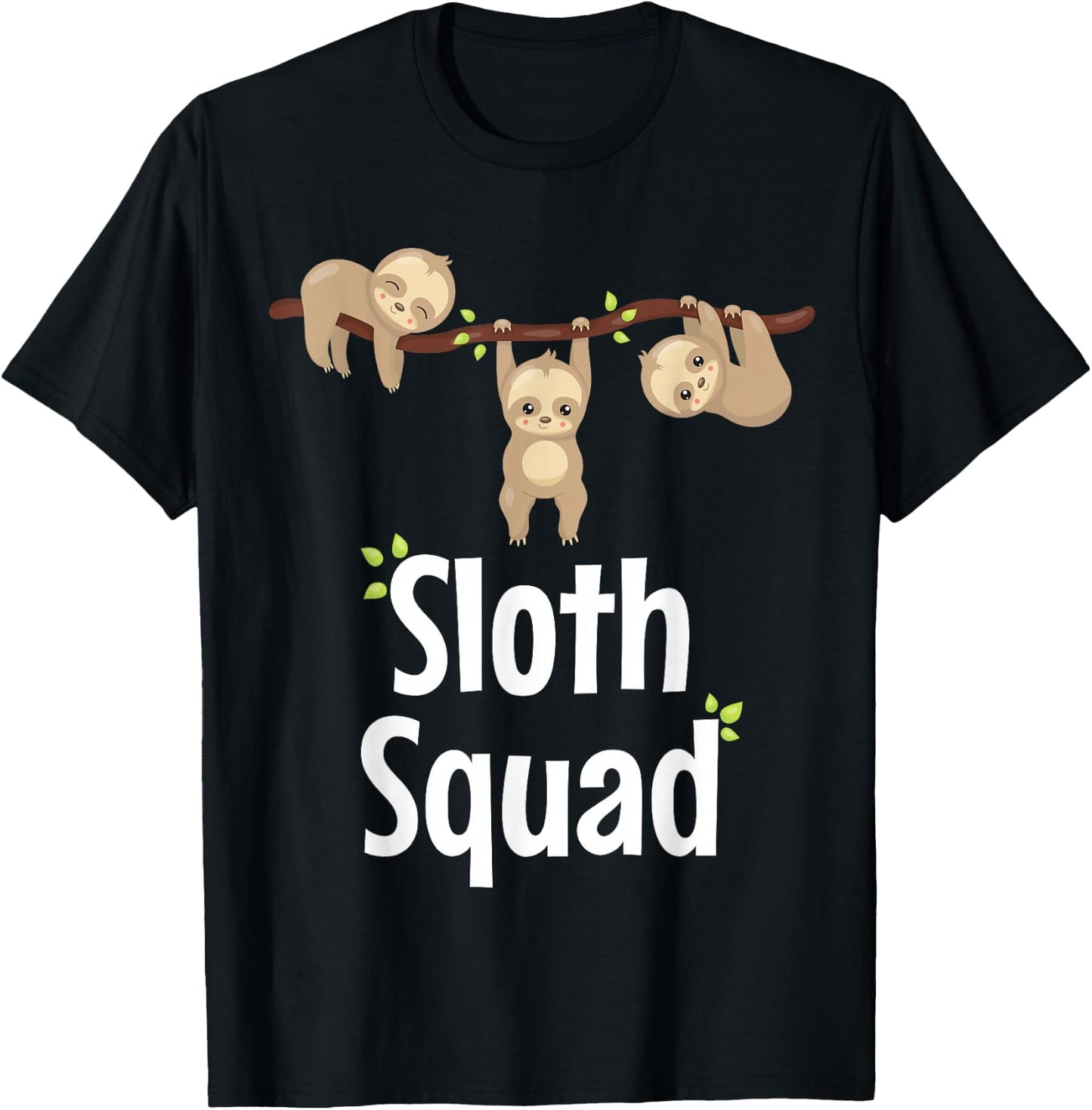 Sloth Squad Cute Sloth Matching Apparel and Kids T-Shirt - T-Shirt | Black