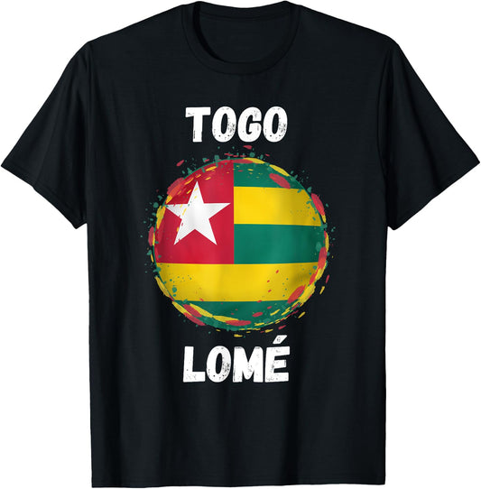 Lome Togo Retro Vintage Togolese Flag Souvenirs T-Shirt - T-Shirt | Black