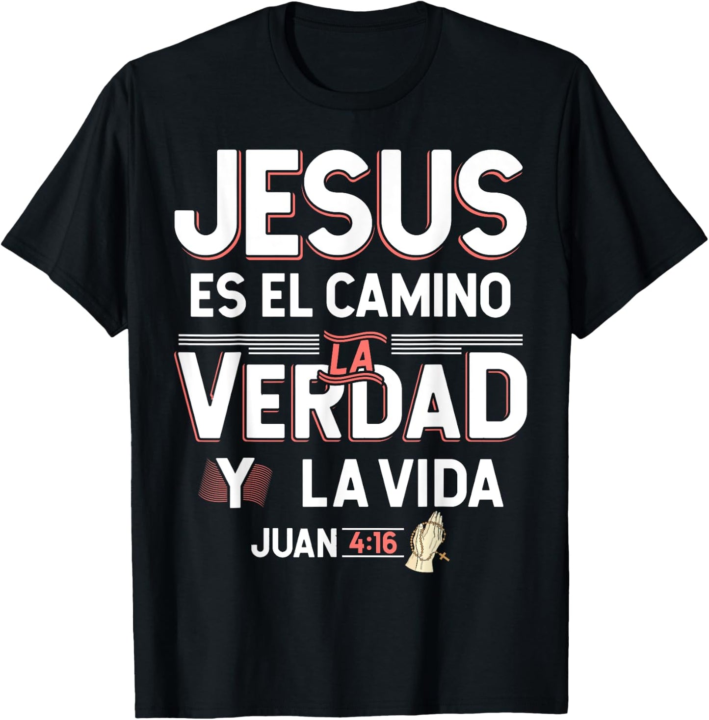 Camisetas Cristianas en espanol Frases Bíblica Juan 4:16 T-Shirt - T-Shirt | Black