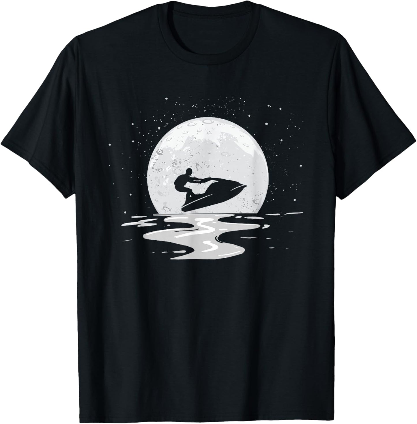 Jet Skiing Lover Jet Ski Enthusiast Moon Lake Vacation T-Shirt - T-Shirt | Black
