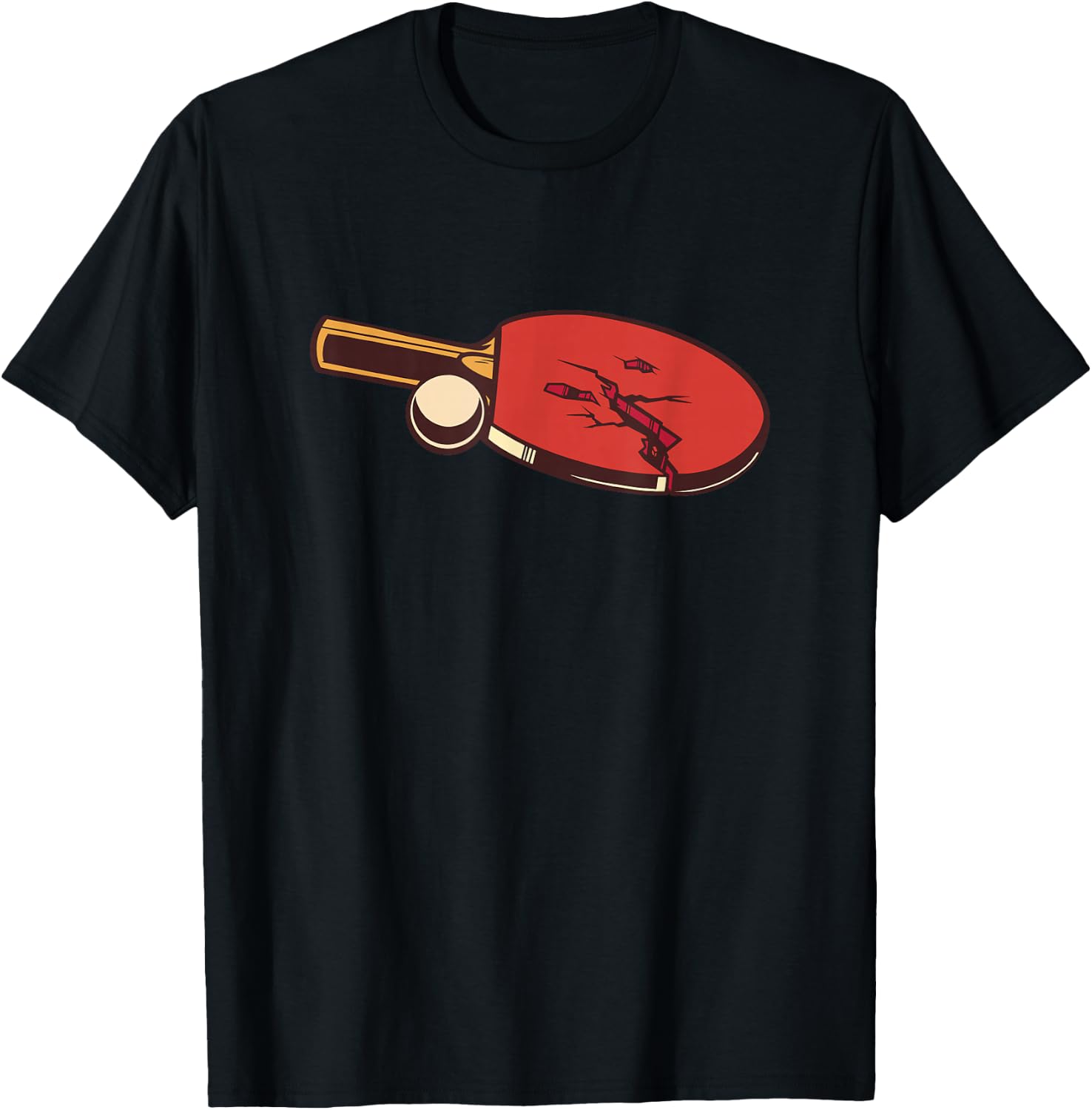 Table Tennis Old Butterfly Hand Design for Table Tennis Players T-Shirt - T-Shirt | Black
