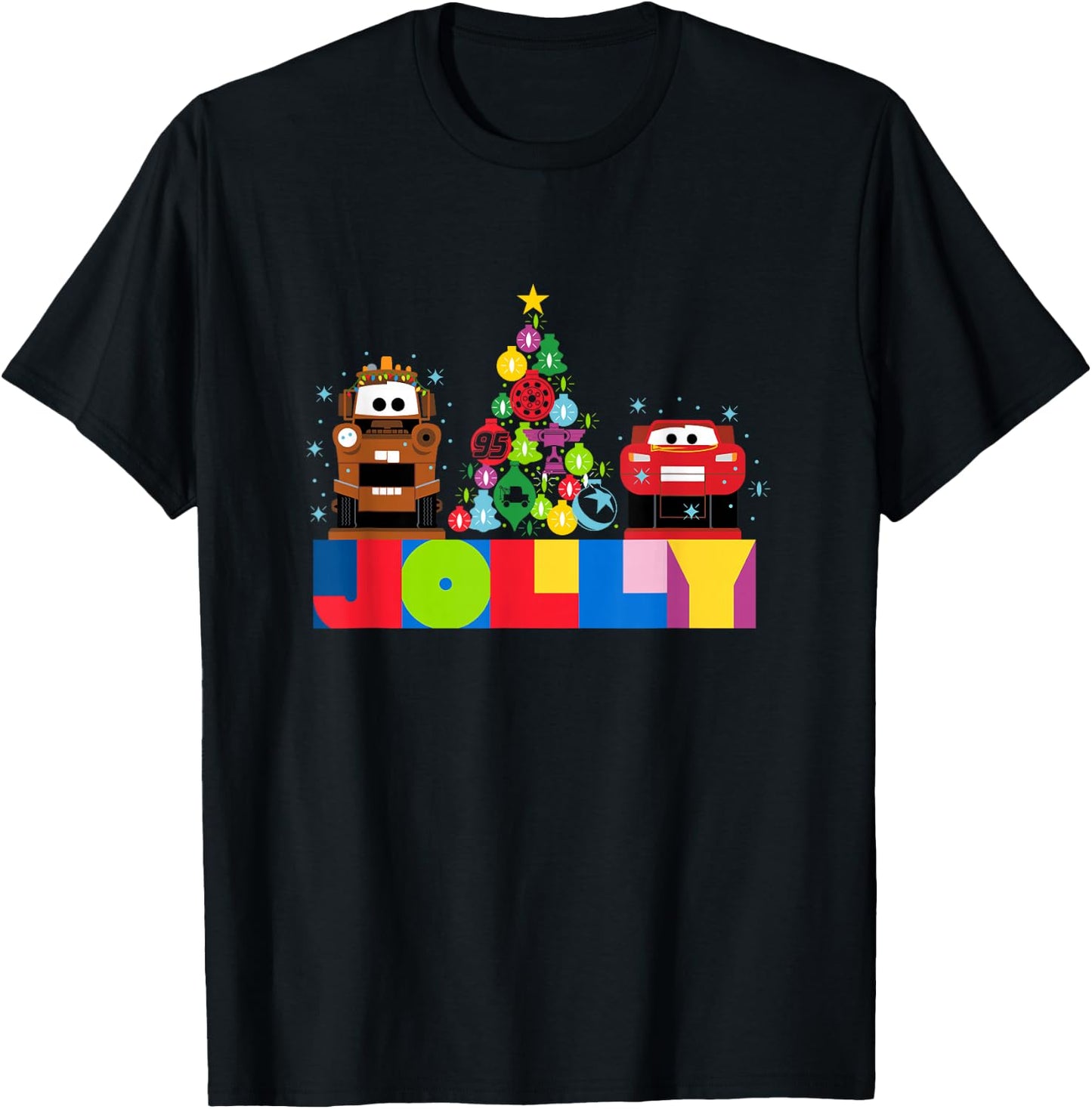 Disney and Pixar's Cars Mater and McQueen Jolly Holiday T-Shirt - T-Shirt | Black