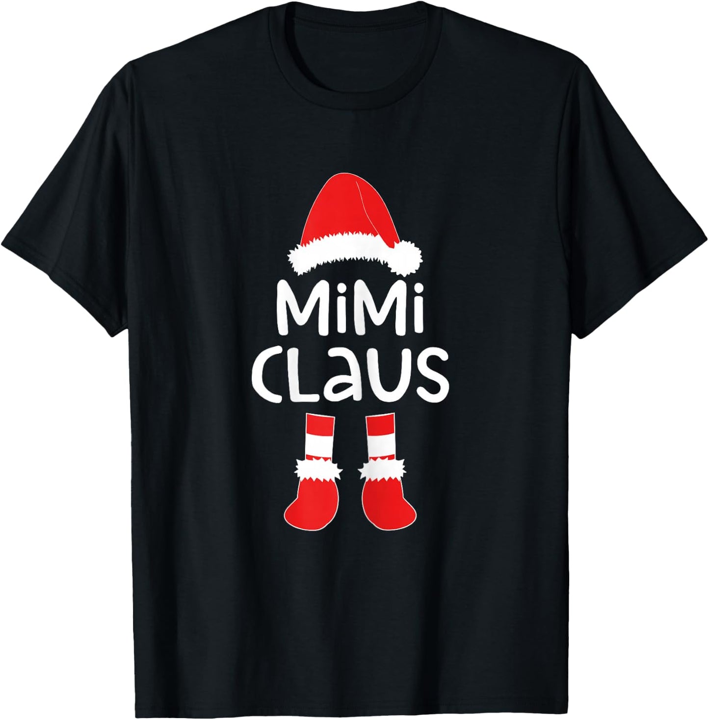 Mimi Claus Shirt Women Matching Mimi Christmas Costume T-Shirt - T-Shirt | Black