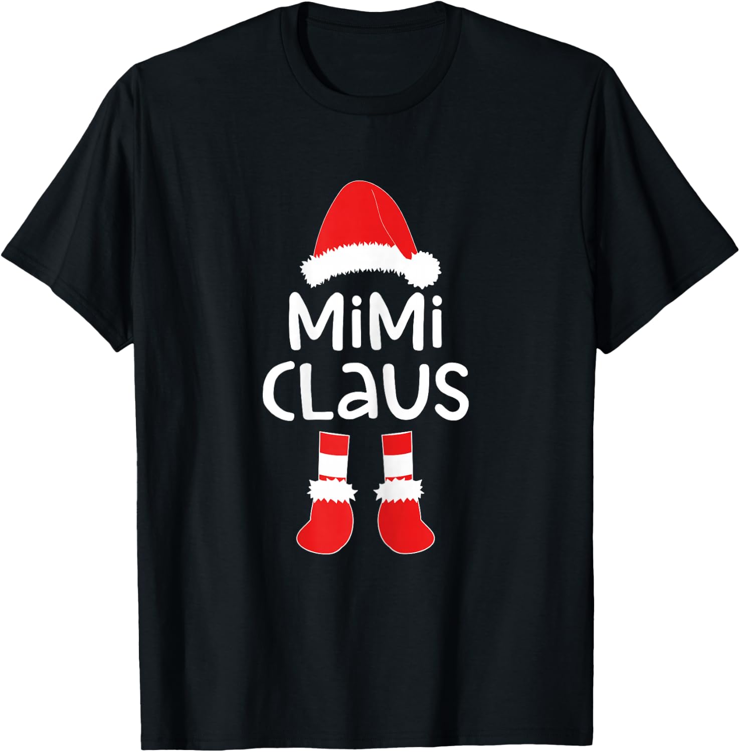 Mimi Claus Shirt Women Matching Mimi Christmas Costume T-Shirt - T-Shirt | Black