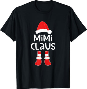 Mimi Claus Shirt Women Matching Mimi Christmas Costume T-Shirt - T-Shirt | Black