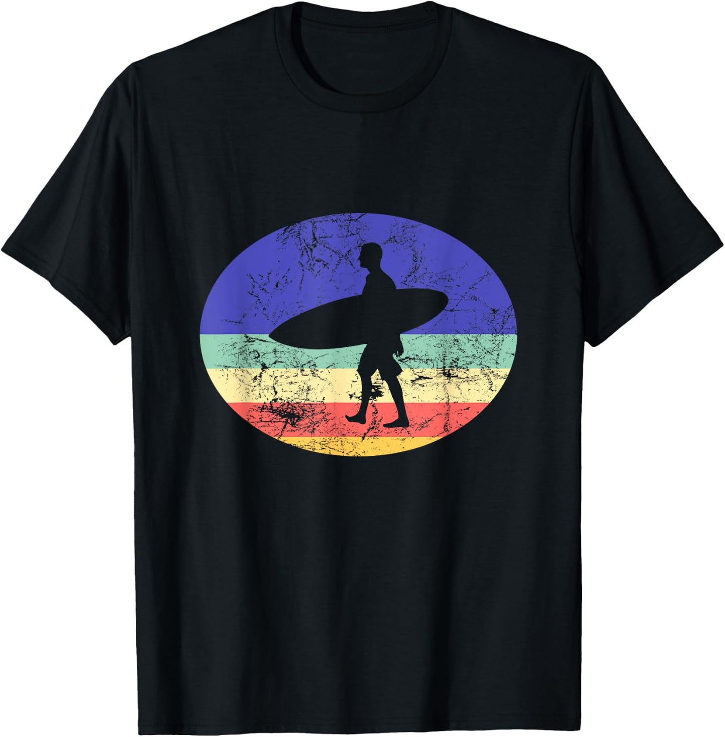 Hang 10 - Vintage Retro Surfer Gift T-Shirt - T-Shirt | Black