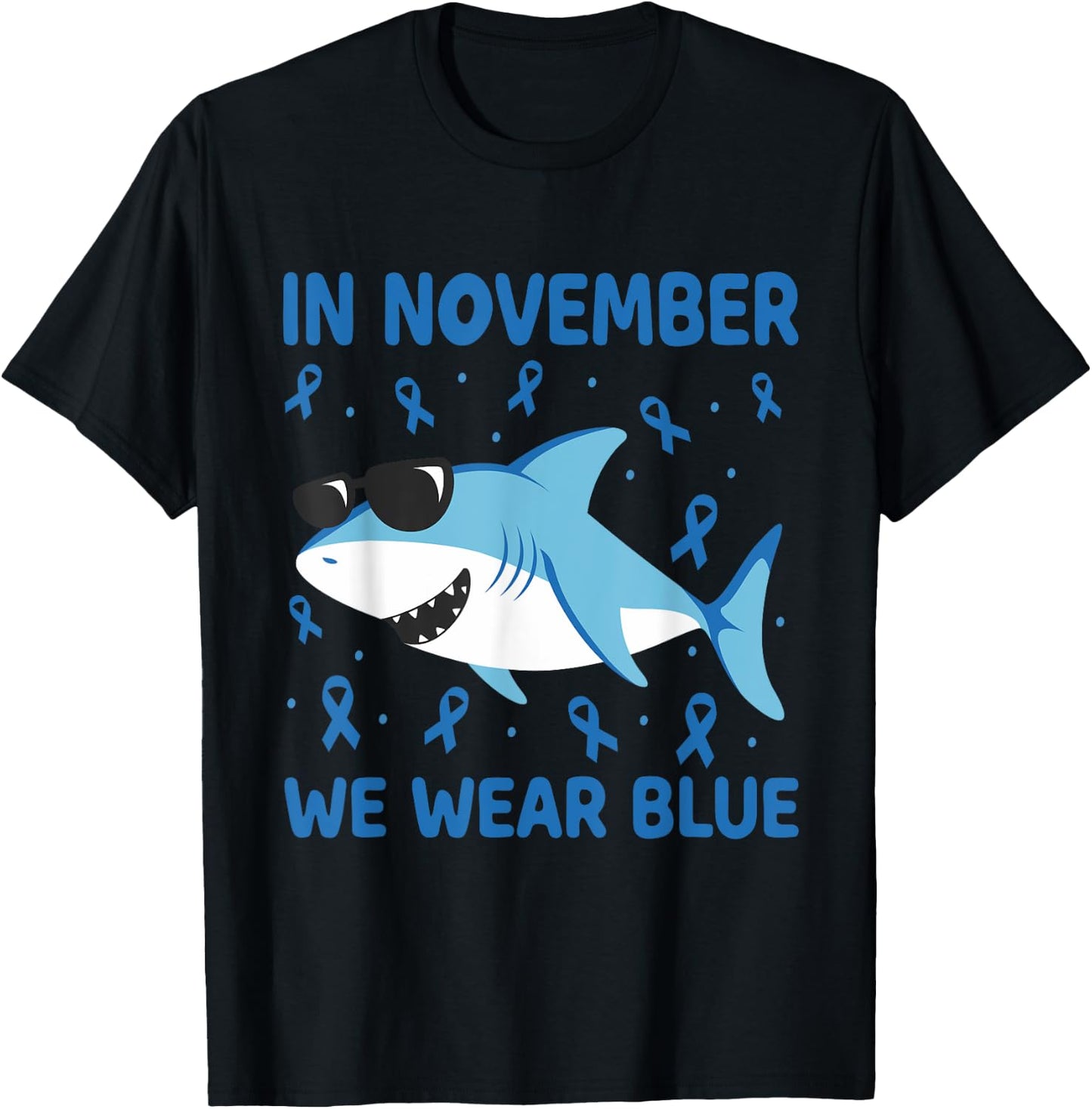 Shark In November We Wear Blue Diabetes Kid Boy Toddler T-Shirt - T-Shirt | Black