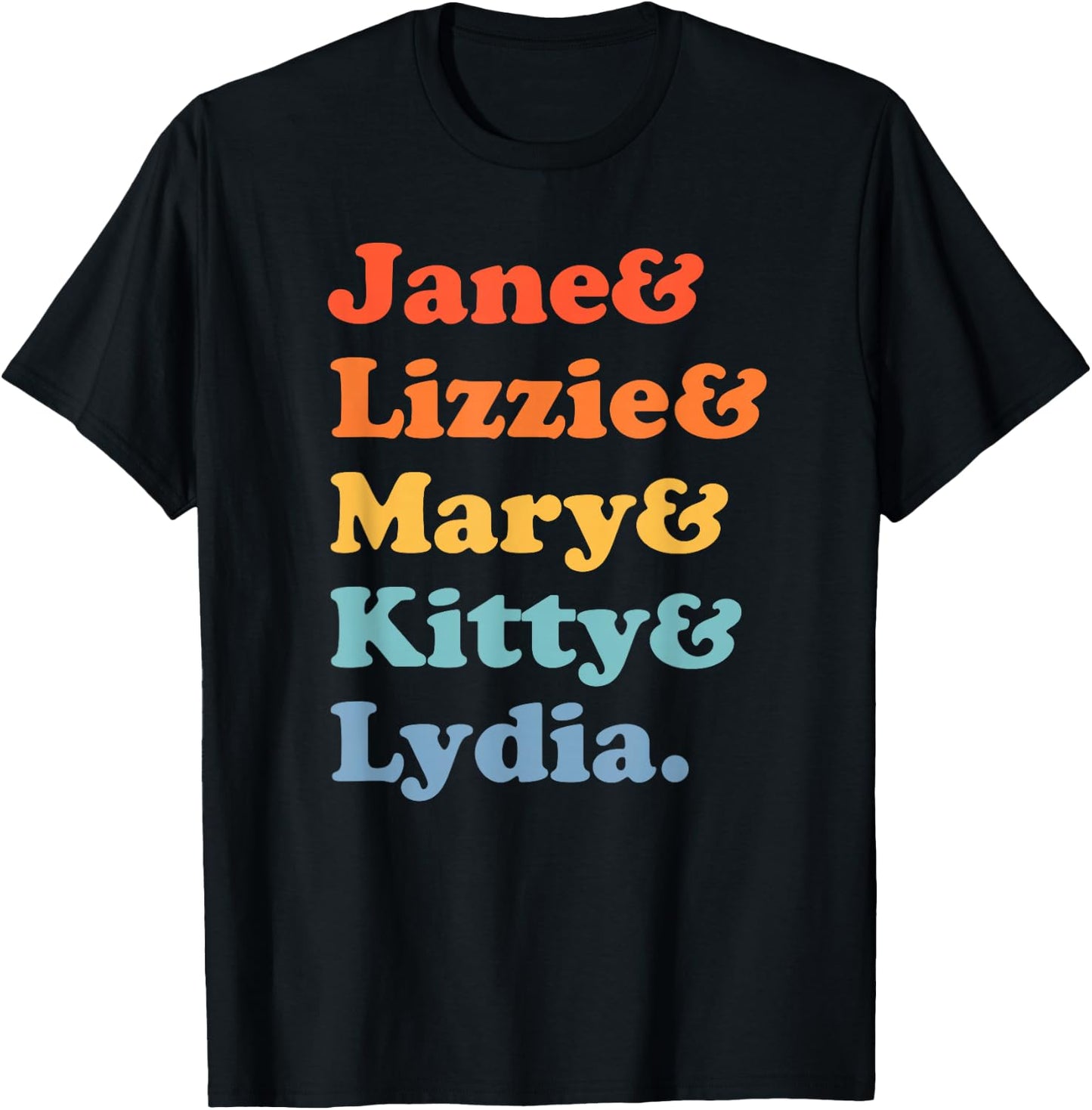 Pride and Prejudice Jane Austen - Bennet Sisters T-Shirt - T-Shirt | Black