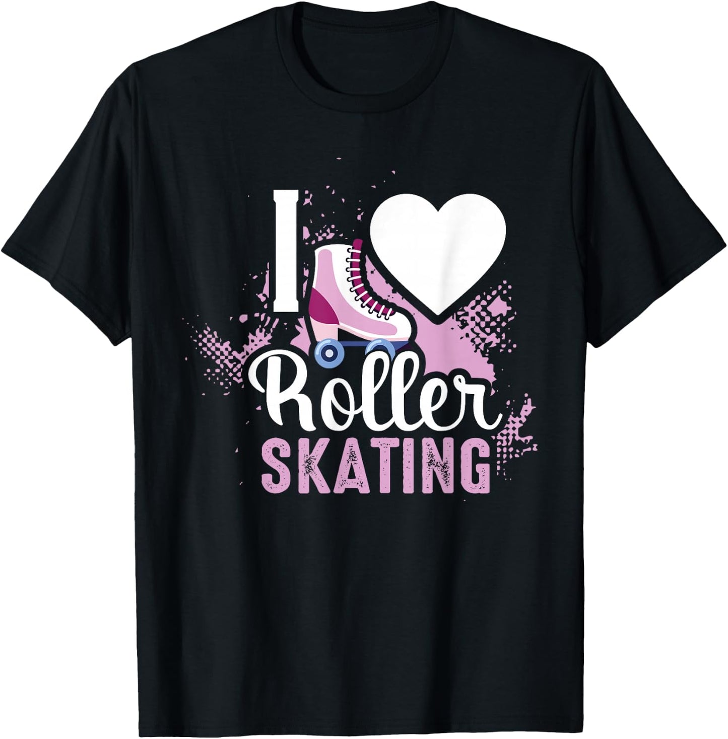 I Love Roller Skating Gift Girls Women Cool Roller Skate T-Shirt - T-Shirt | Black